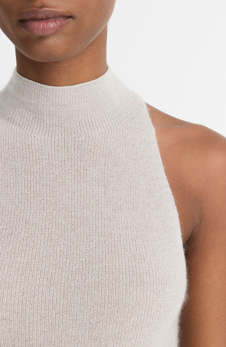 Vince Metallic Knit Sweater Tank, Alternate, color, Birch Stone Metallic