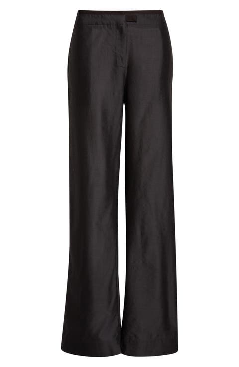 Vira Wool & Silk Flare Leg Pants