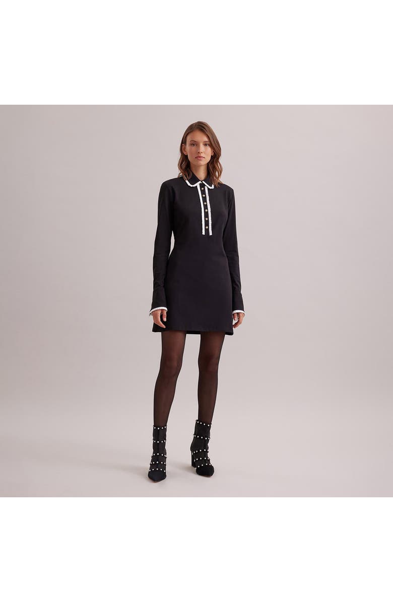 Anne Fontaine Estampe Dress, Alternate, color, Black