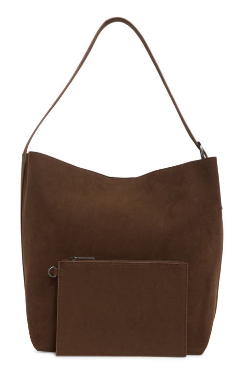 Bcbg Slouchy Bucket Shoulder Bag With Pouch In Brown
