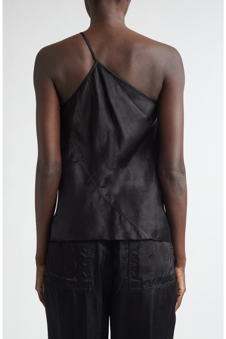 One-Shoulder Satin Top, Alternate, color, BLACK