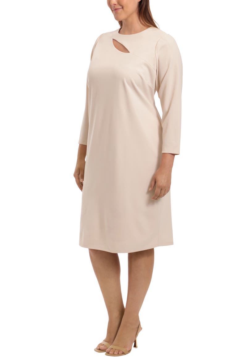 Cutout Midi Dress, Alternate, color, HORN