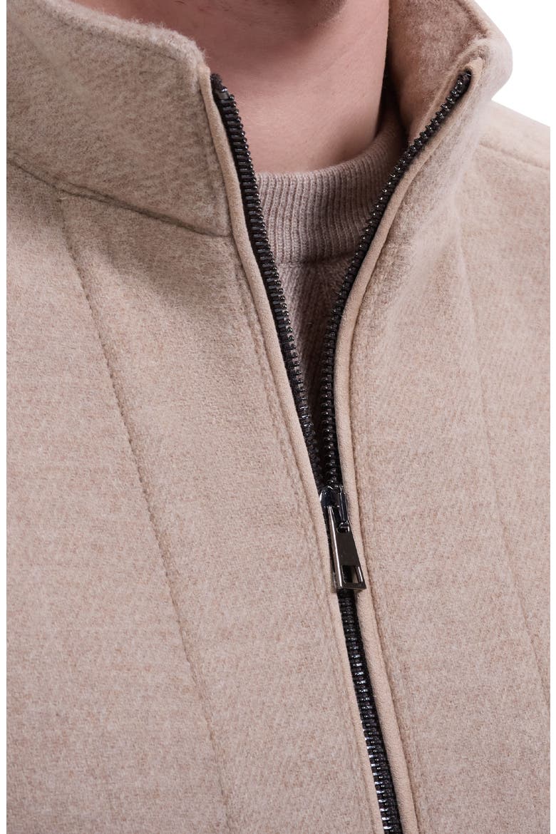 Wool Blend Mock Neck Zip Jacket, Alternate, color, CAMEL