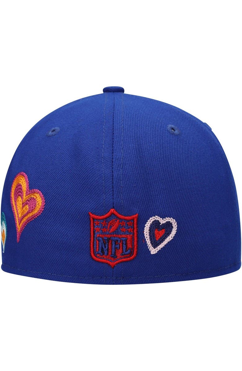 New Era Men's New Era Royal New York Giants Chain Stitch Heart 59FIFTY Fitted Hat, Alternate, color, Royal