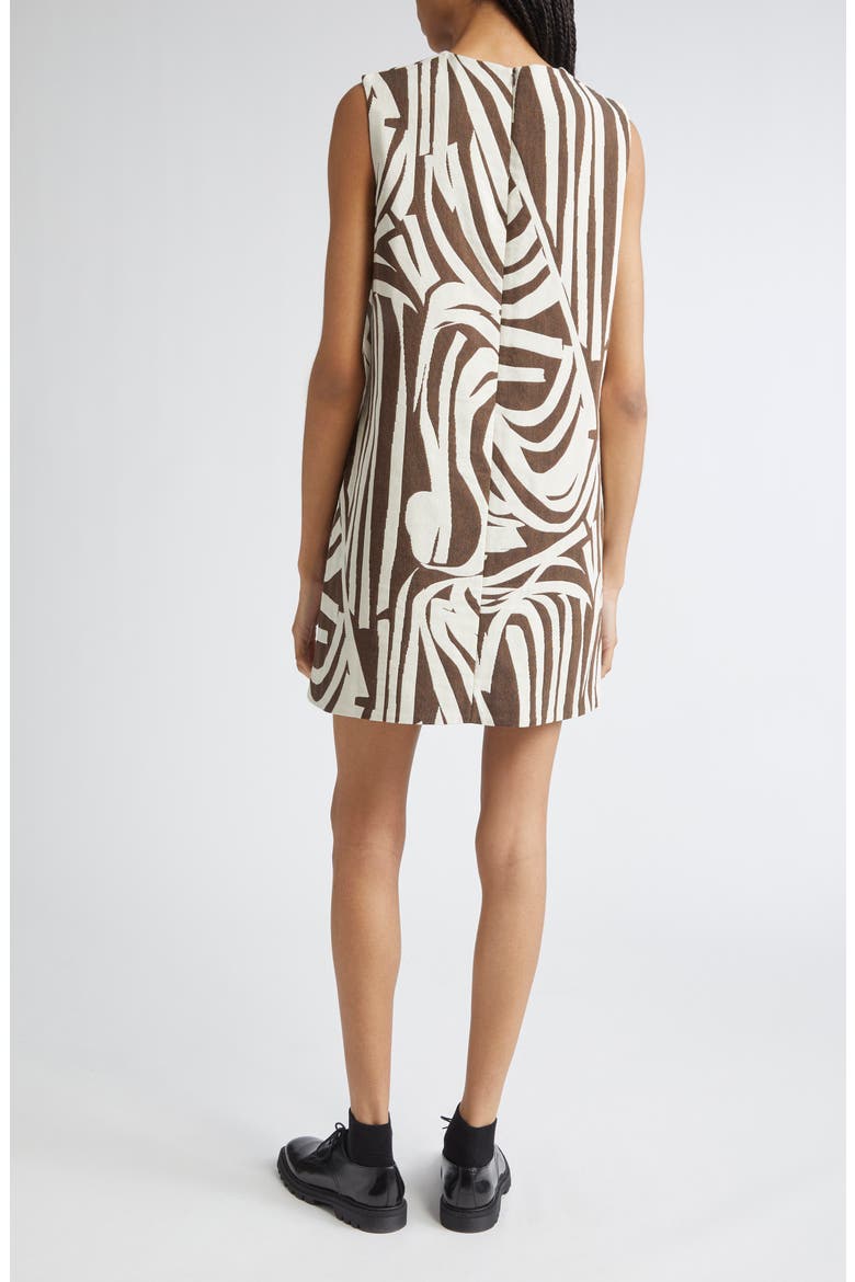 Hahmo Jokuraita Shift Dress, Alternate, color, LIGHT BEIGE, DARK BROWN