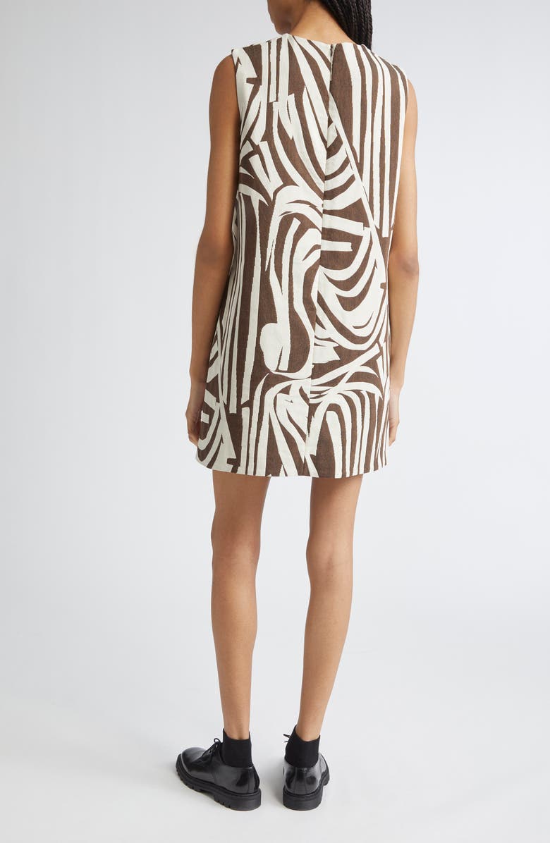 Marimekko Hahmo Jokuraita Shift Dress, Alternate, color, Light Beige, Dark Brown