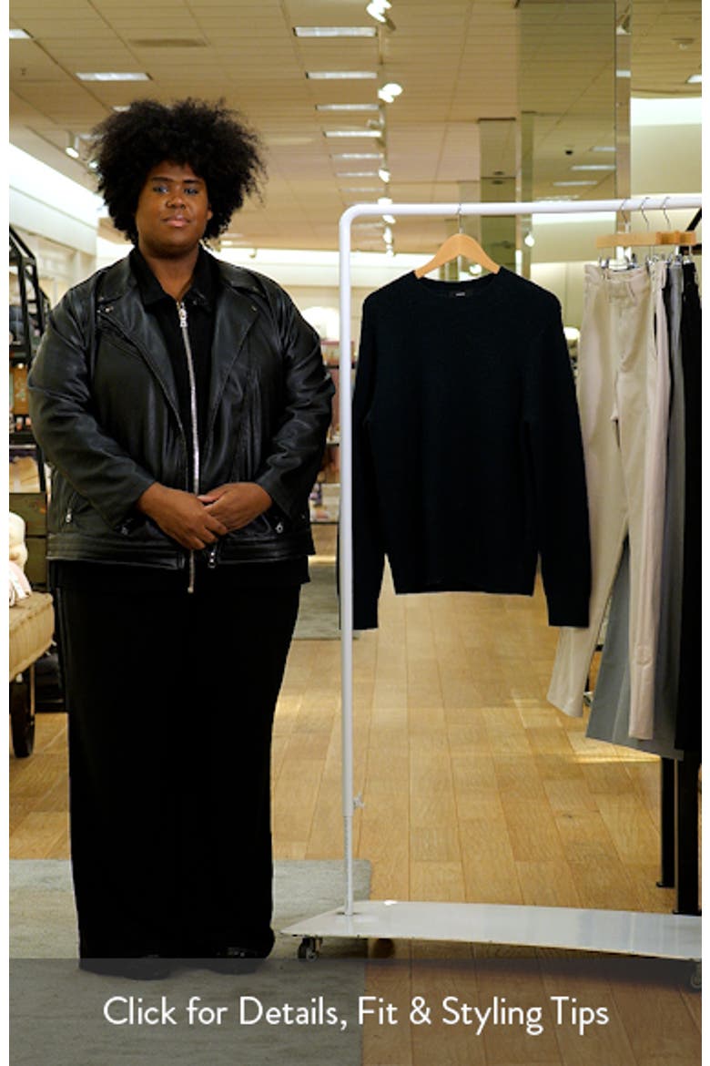 Shaker Stitch Wool & Cashmere Crewneck Sweater video