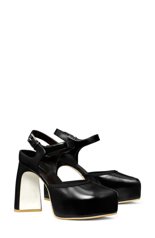 Tory Burch Ankle Strap Peep Toe Platform Pump In Animal Print
