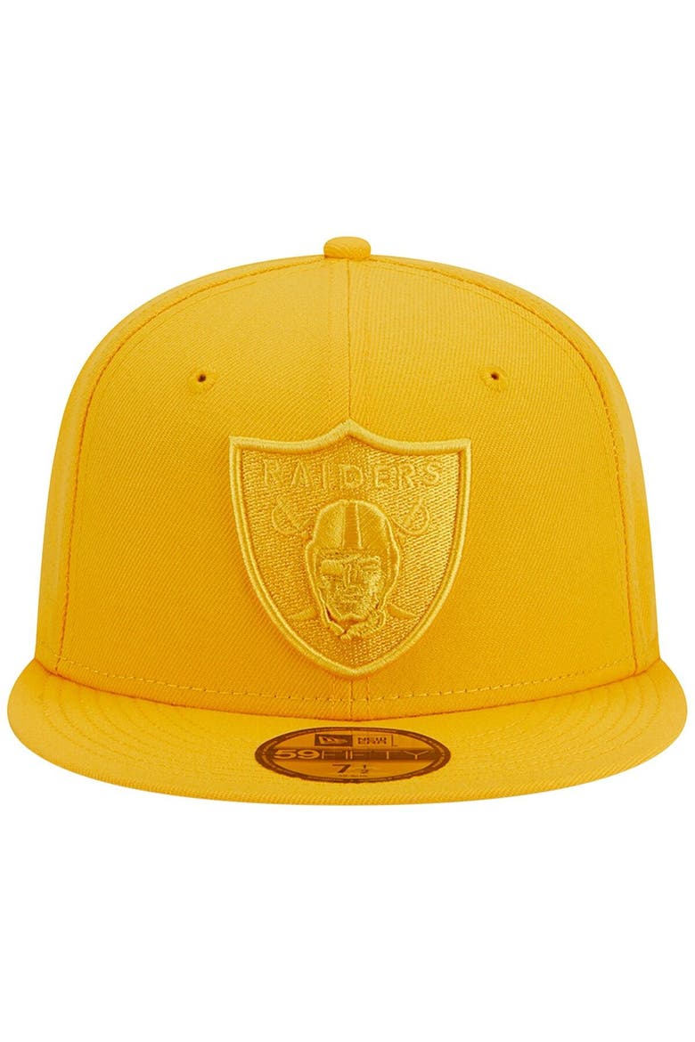 Men's New Era Gold Las Vegas Raiders Color Pack 59FIFTY Fitted Hat, Alternate, color, Gold