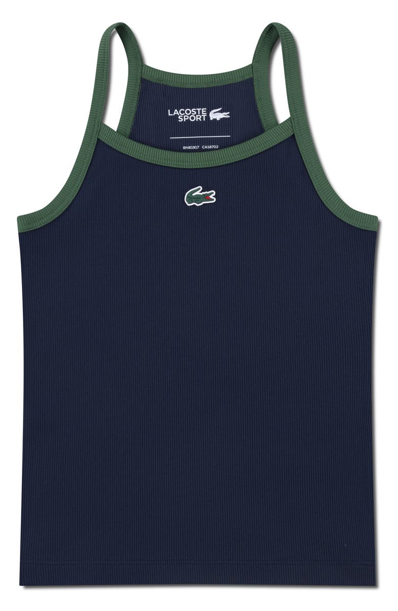 Lacoste Kids' Logo Rib Tank, Main, color, Marine