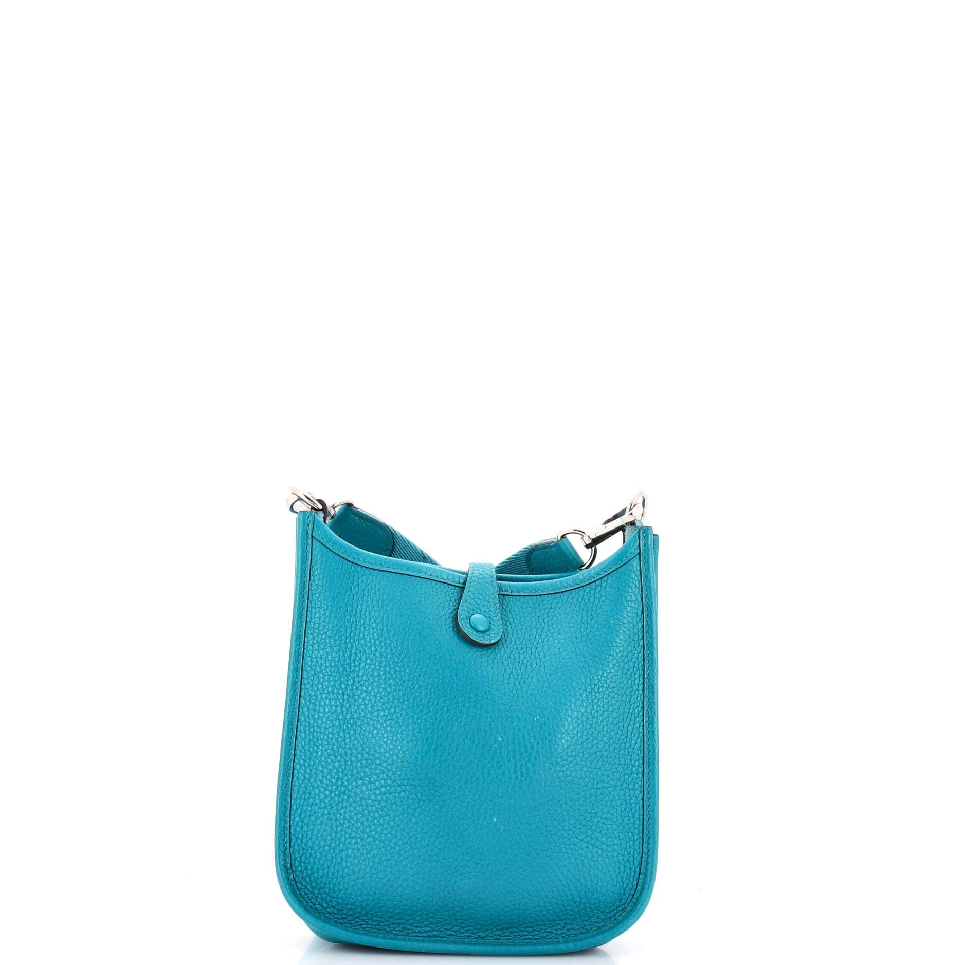 Pre-Owned Hermes Evelyne Bag Gen III Clemence TPM, Alternate, color, Bleu Paon