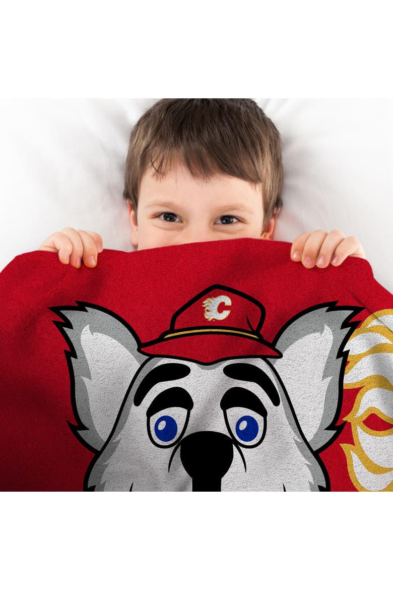 Calgary Flames Harvey The Hounds Mascot 60" x 80" Raschel Throw Blanket, Alternate, color, None