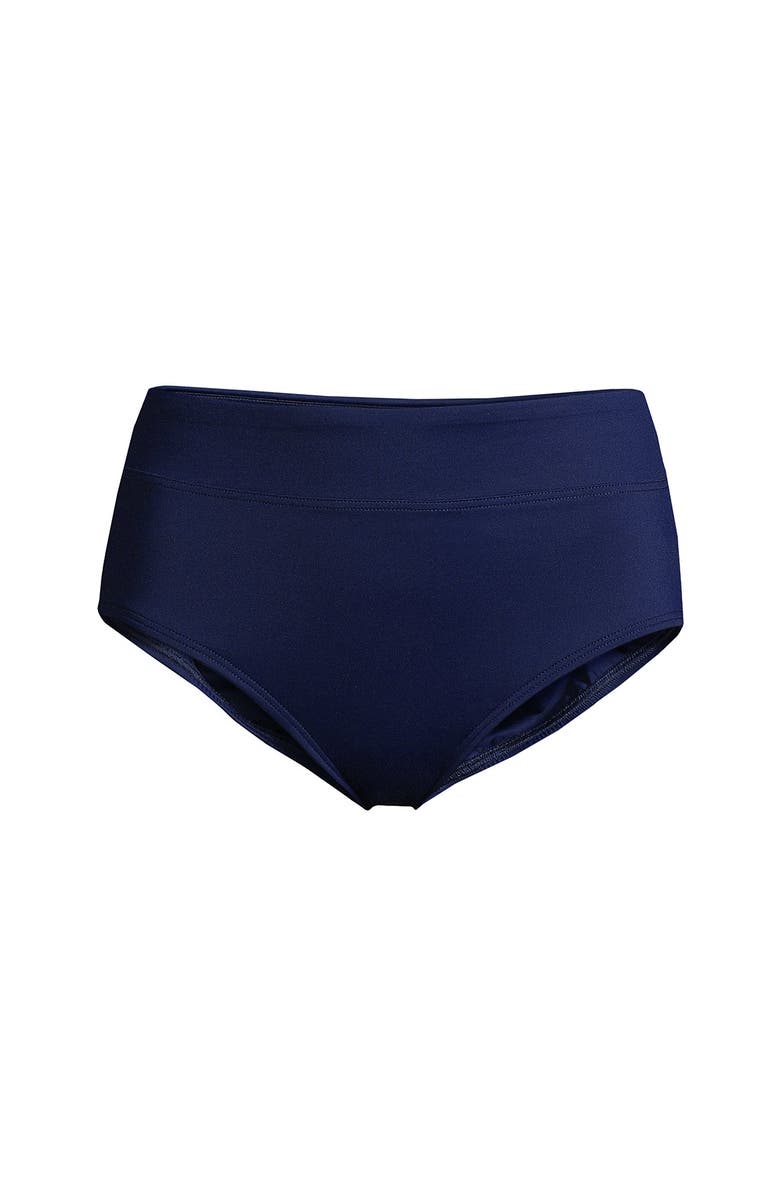 Lands' End Tummy Control High Waisted Bikini Bottoms, Alternate, color, Deep Sea Navy