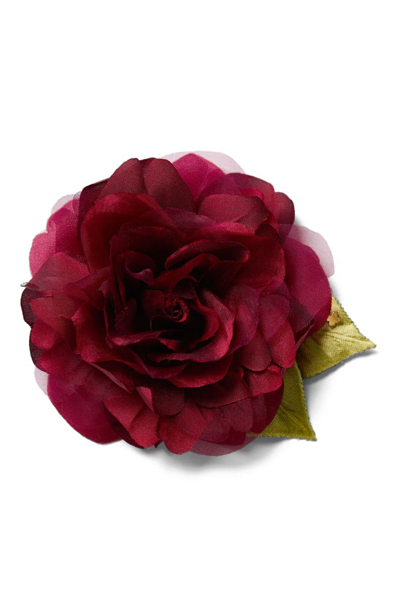 Helena Simon The Small Red Rose Floral Brooch, Main, color, Red