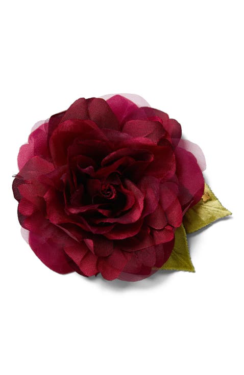 The Small Red Rose Floral Brooch