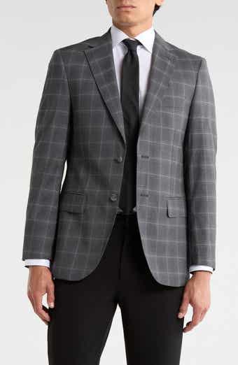 Slim Fit Plaid Stretch Knit Sport Coat