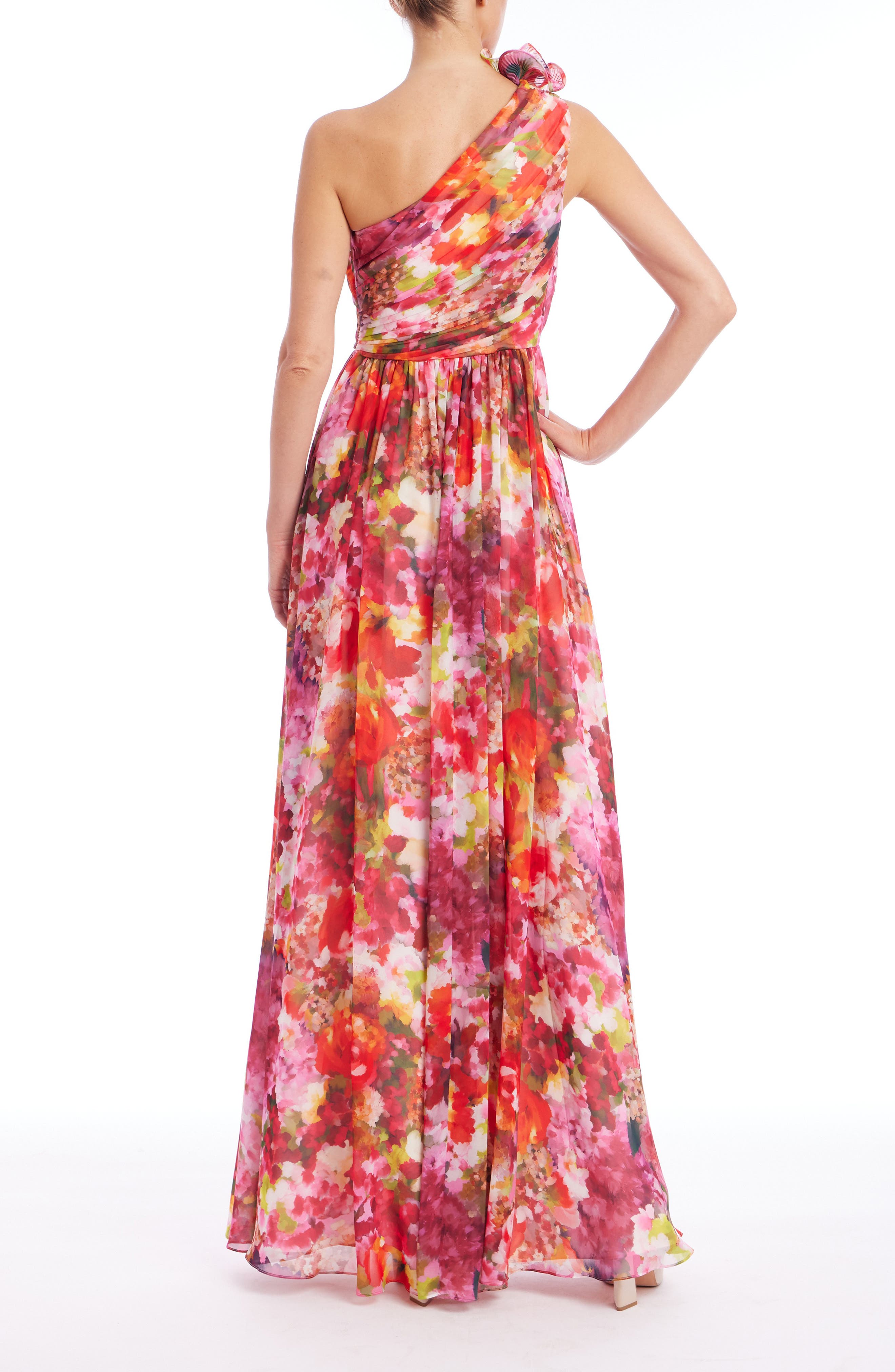 Floral One-Shoulder Gown - image 2