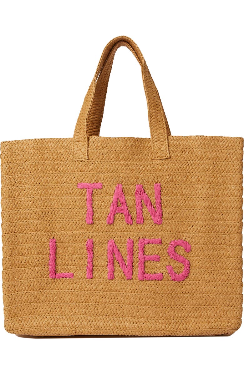 BTB Los Angeles Tan Lines Straw Tote, Main, color,