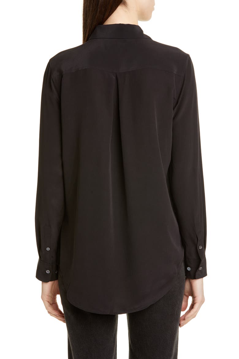 Essential Silk Blouse, Alternate, color, TRUE BLACK