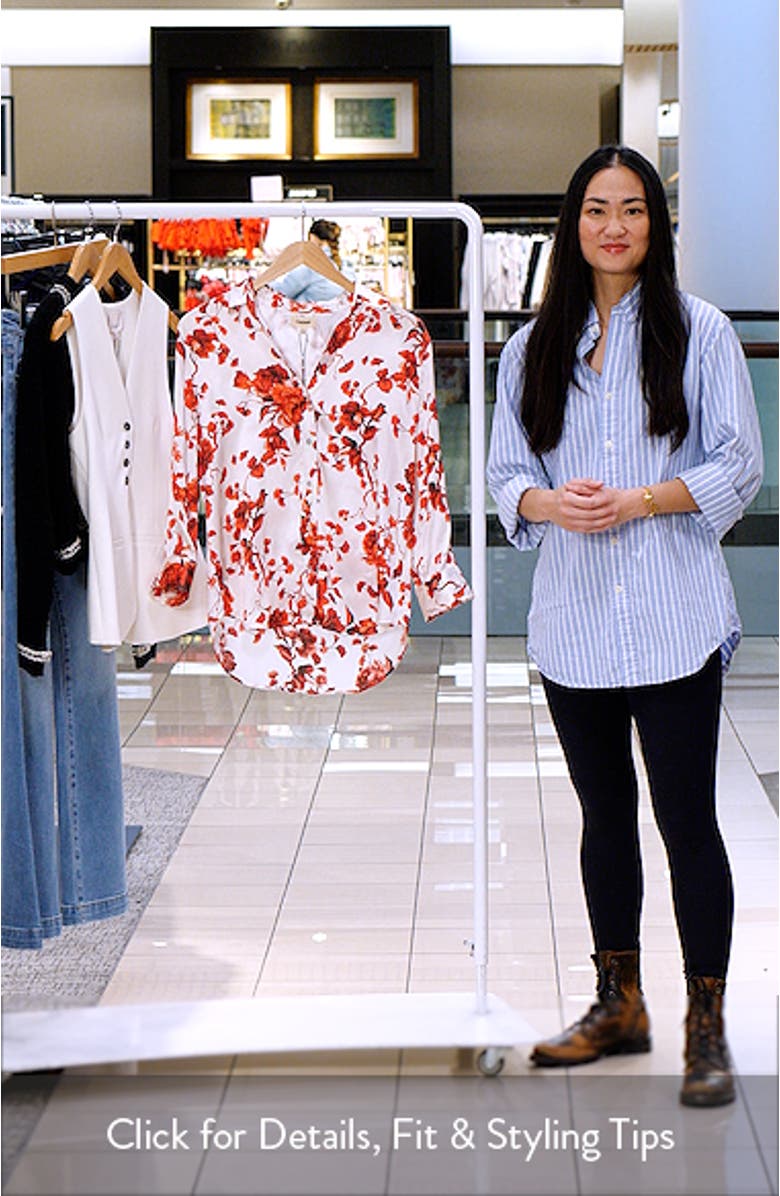 Dani Floral Silk Charmeuse Blouse, sales video thumbnail