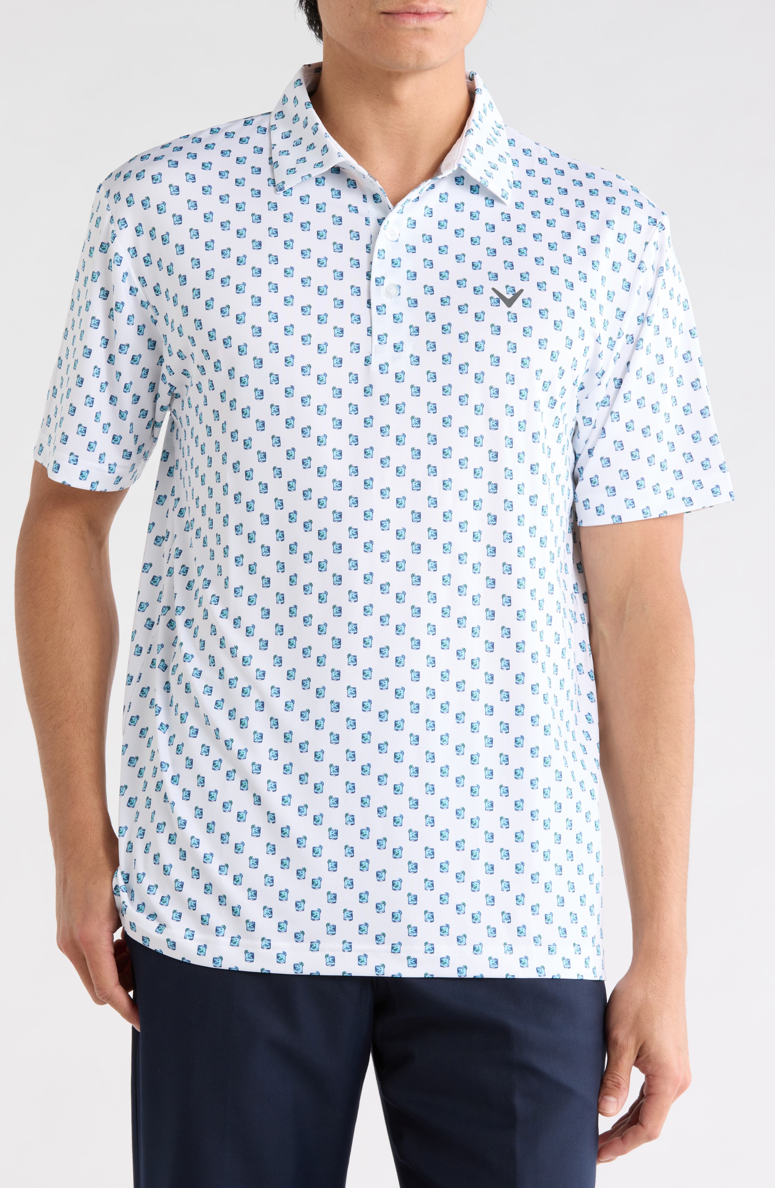 Callaway Tropical Cocktail Print Knit Golf Polo