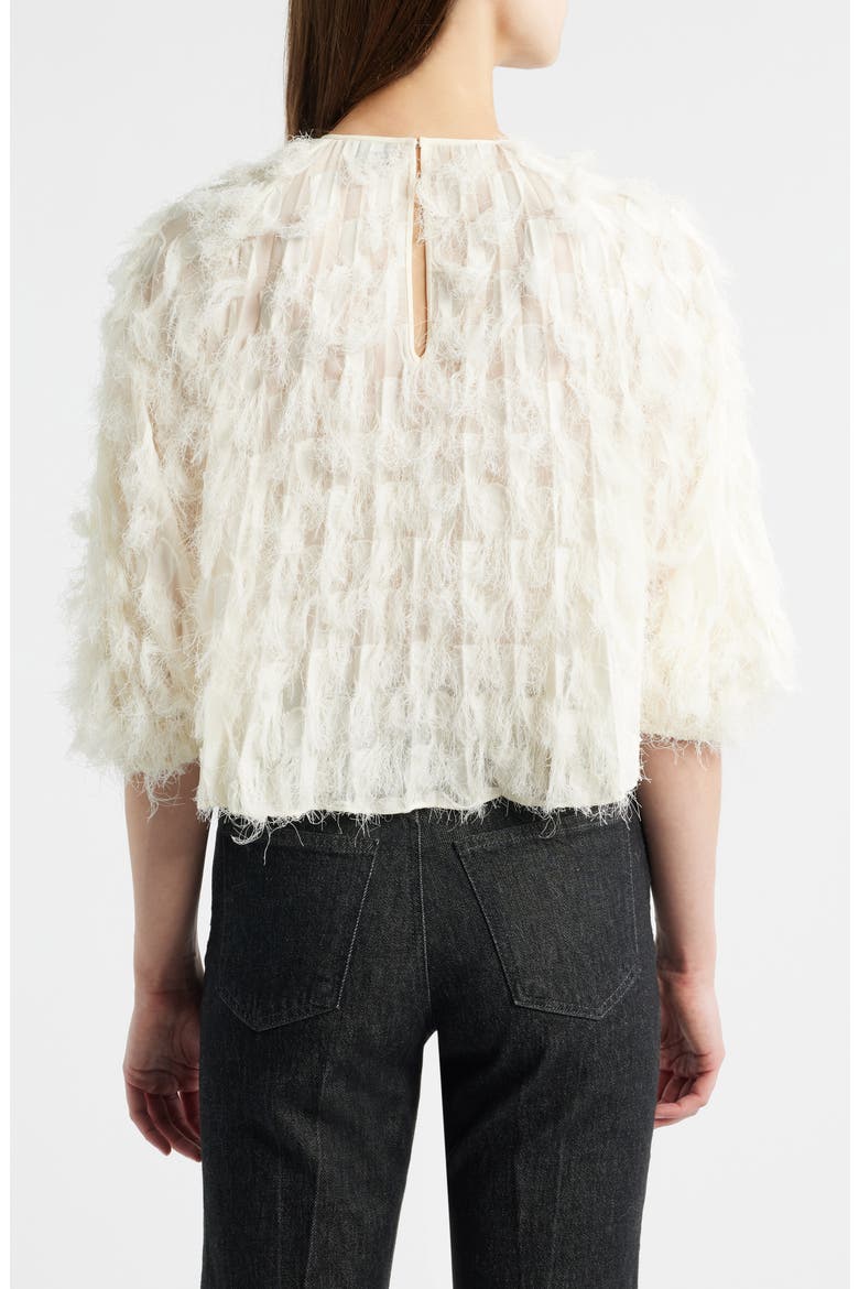 Baima Feather Jacquard Top, Alternate, color, OPEN WHT