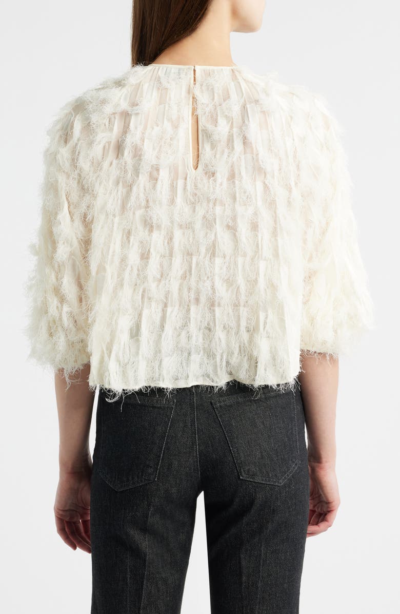 BOSS Baima Feather Jacquard Top, Alternate, color, Soft Cream
