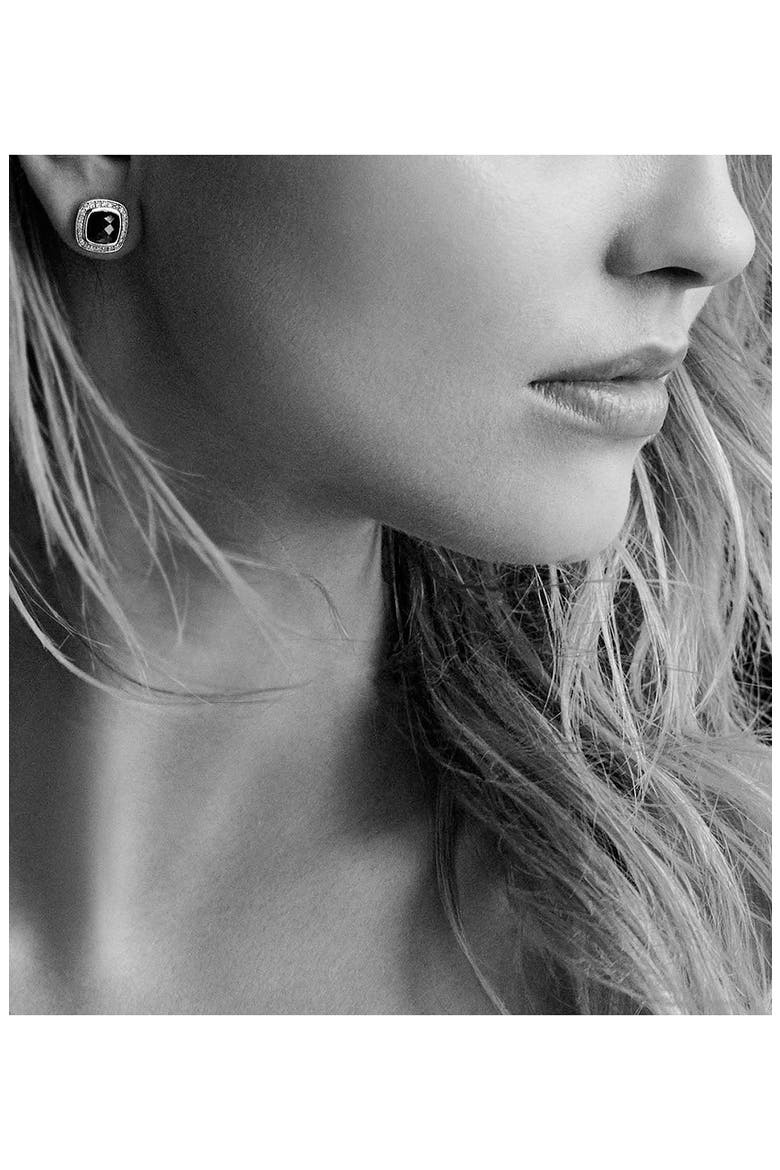 Albion Earrings with Semiprecious Stone and Diamonds, Alternate, color, BLACK ONYX