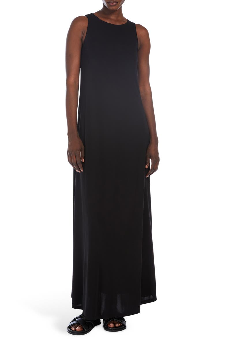 MM by Max Mara Accento Sleeveless Maxi Dress, Main, color, Black