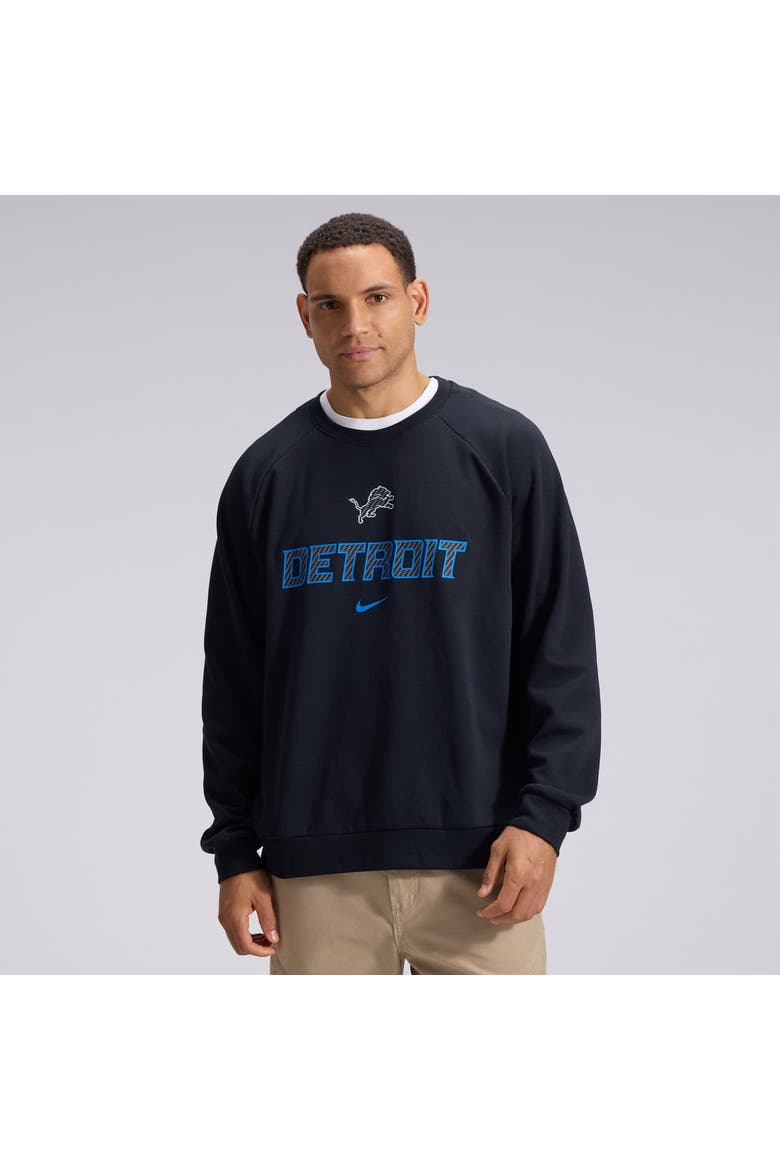 Men's Nike  Black Detroit Lions 2026 Rivalries Collection Dri-FIT Crew Sweatshirt, Main, color, Black