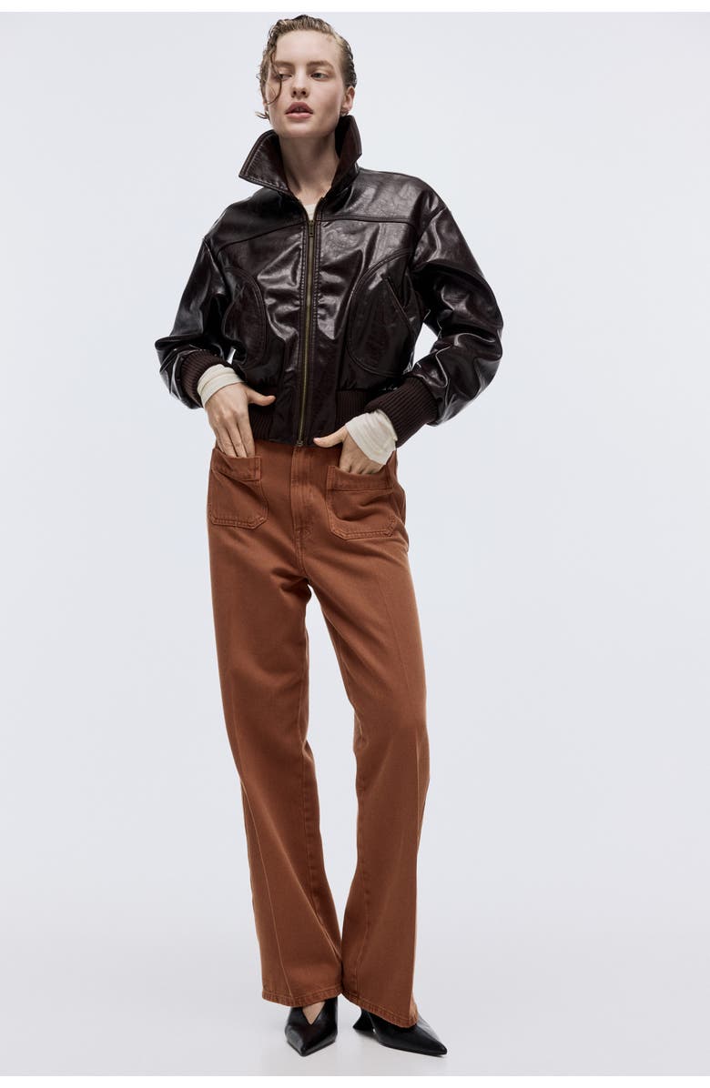 H&M Straight High Jeans, Alternate, color, Terracotta