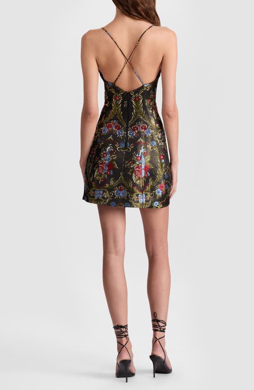 Alice And Olivia Tayla Floral Jacquard Structured Mini Dress In Multi