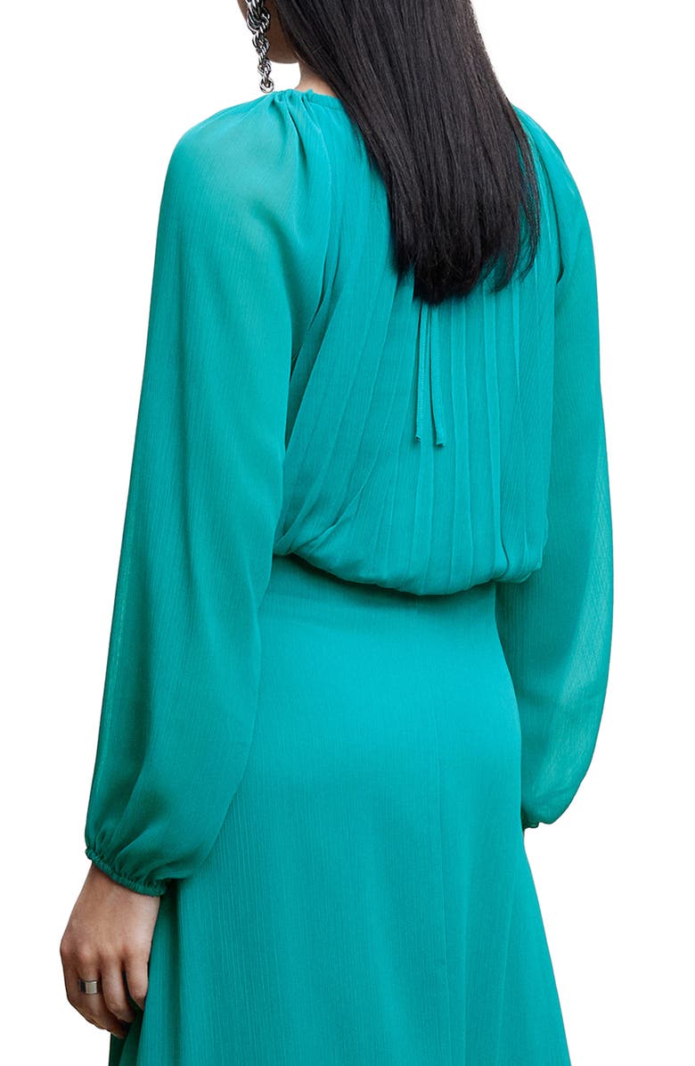 MANGO Pleated Keyhole Cutout Blouse, Alternate, color, 