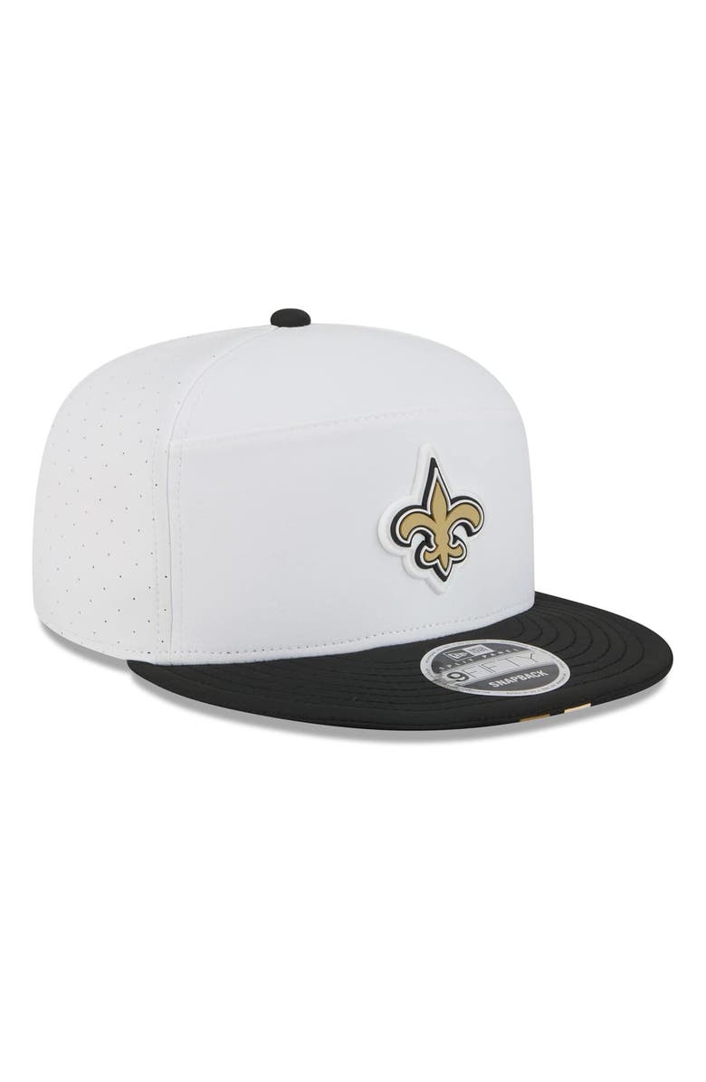 New Era Men's New Era  White/Black New Orleans Saints 2025 NFL Training Camp Split Panel 9FIFTY Snapback Hat, Alternate, color, 