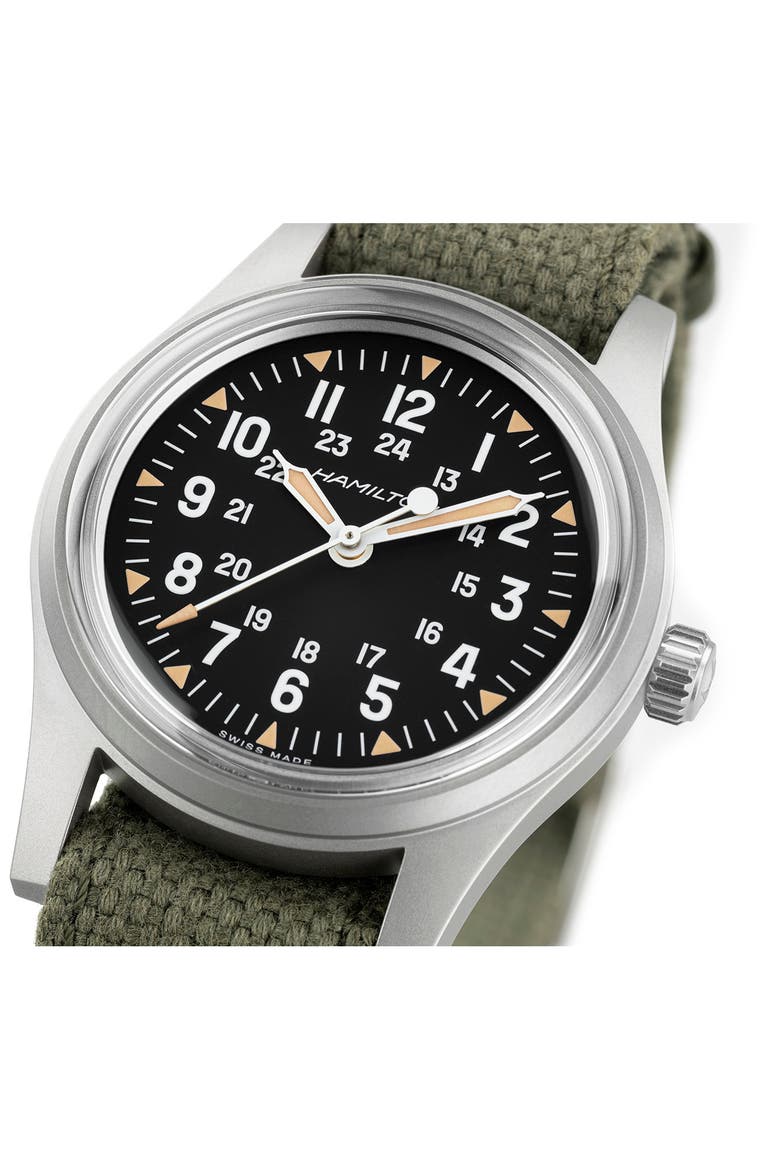 Khaki Field Mechanical Power Reserve Watch Set, 36mm, Alternate, color, BLACK DIAL STAINLESS STEEL