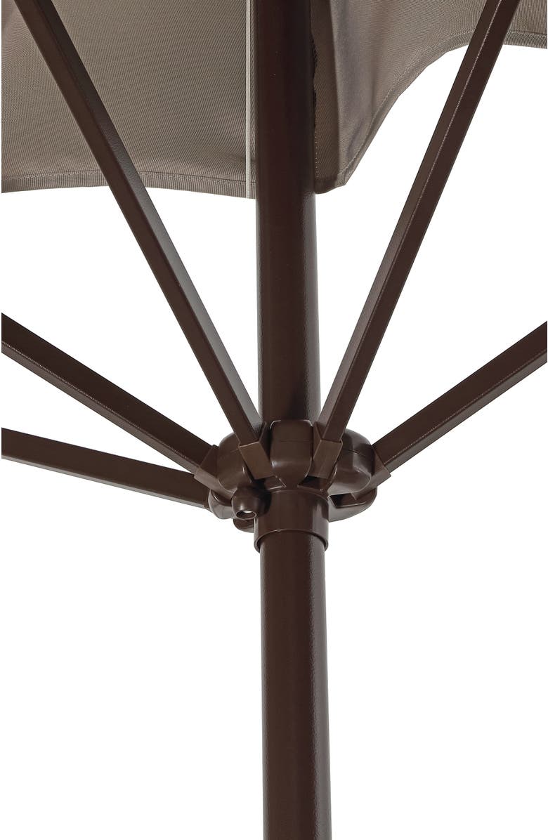 JONATHAN Y Sidney 9 ft. Classic MidCentury Rectangular Half Market Patio Umbrella with Crank, Wind Vent and UV Protection, Alternate, color, Gray