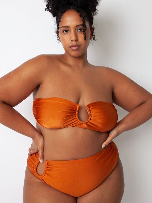 Villa Fresca Sofia Bikini Swimsuit Top In Copper