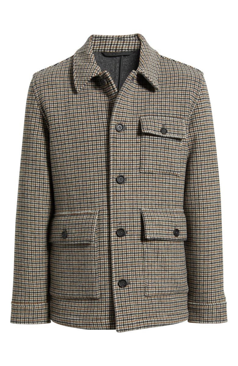Brooks Brothers Houndstooth Check Double Face Wool Blend Jacket, Alternate, color, Multi Guncheck