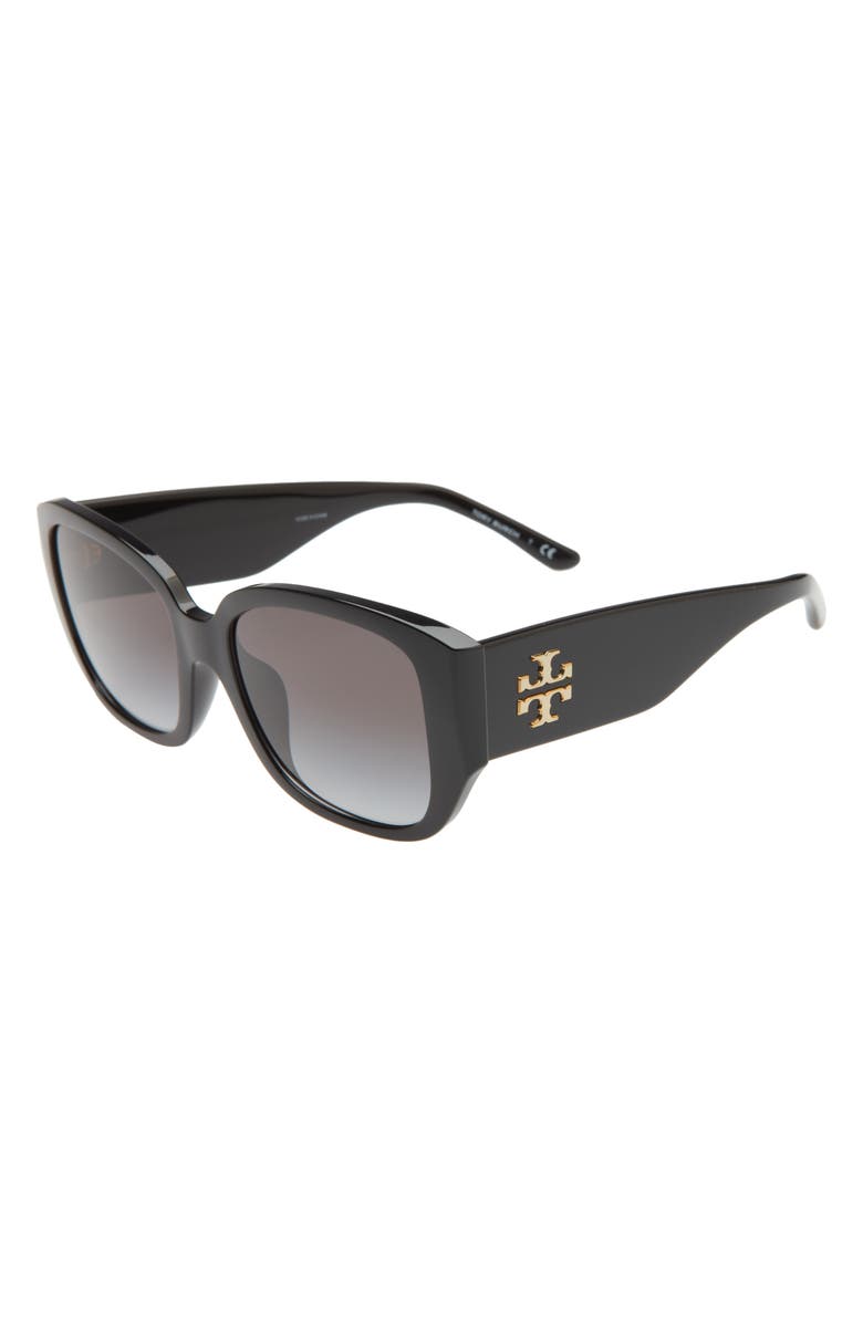 Tory Burch 54mm Rounded Square Sunglasses, Alternate, color, 