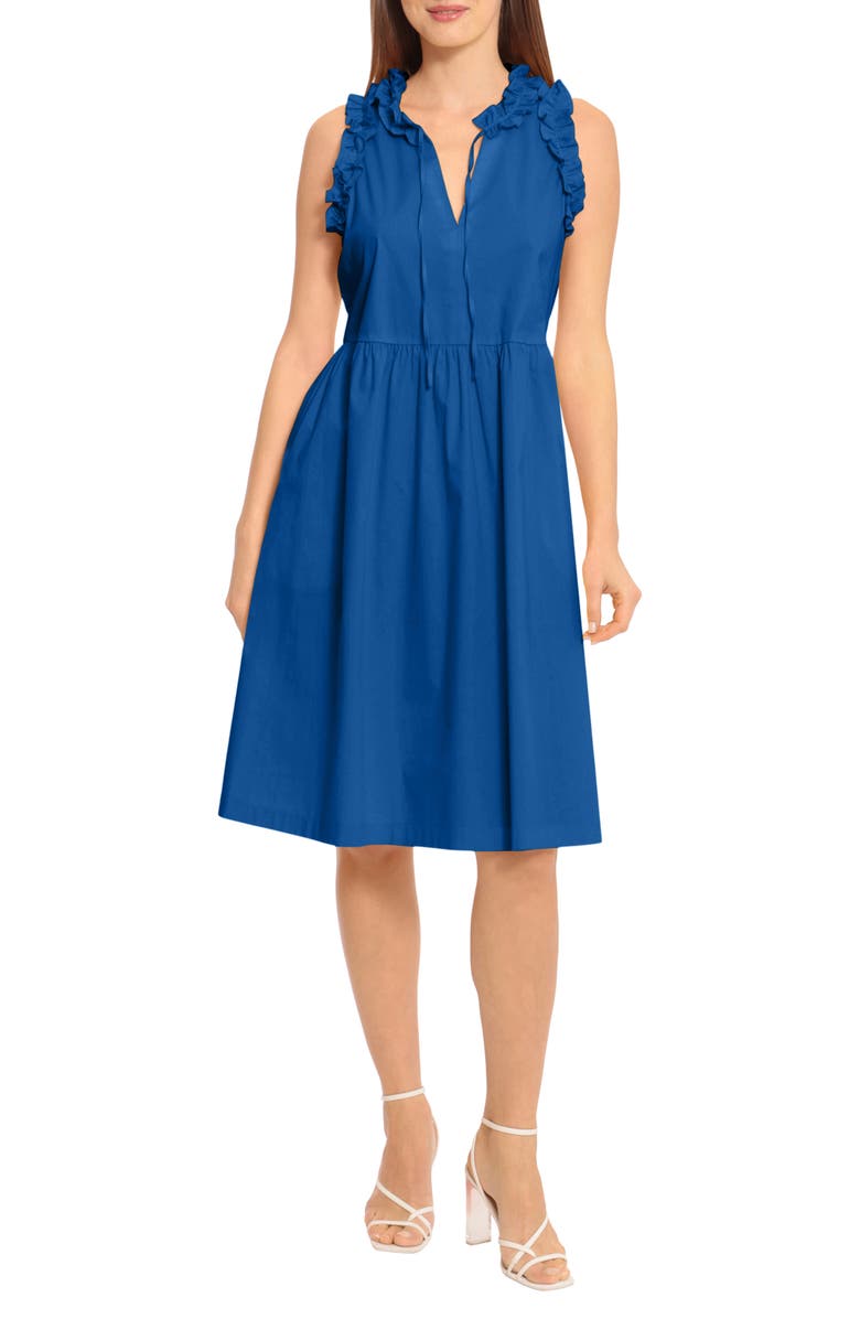 Maggy London Poplin Trapeze Dress, Main, color, 