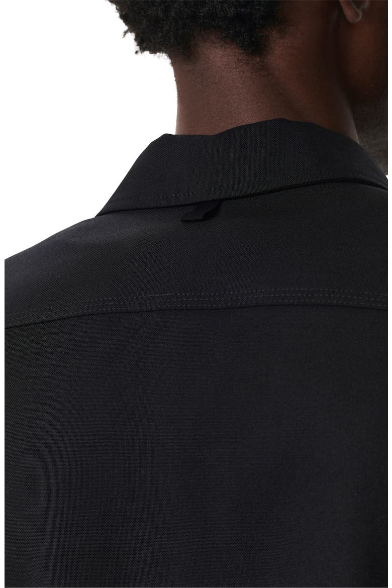 Hyde Wool Blend Piqué Button-Up Shirt Jacket, Alternate, color, BLACK