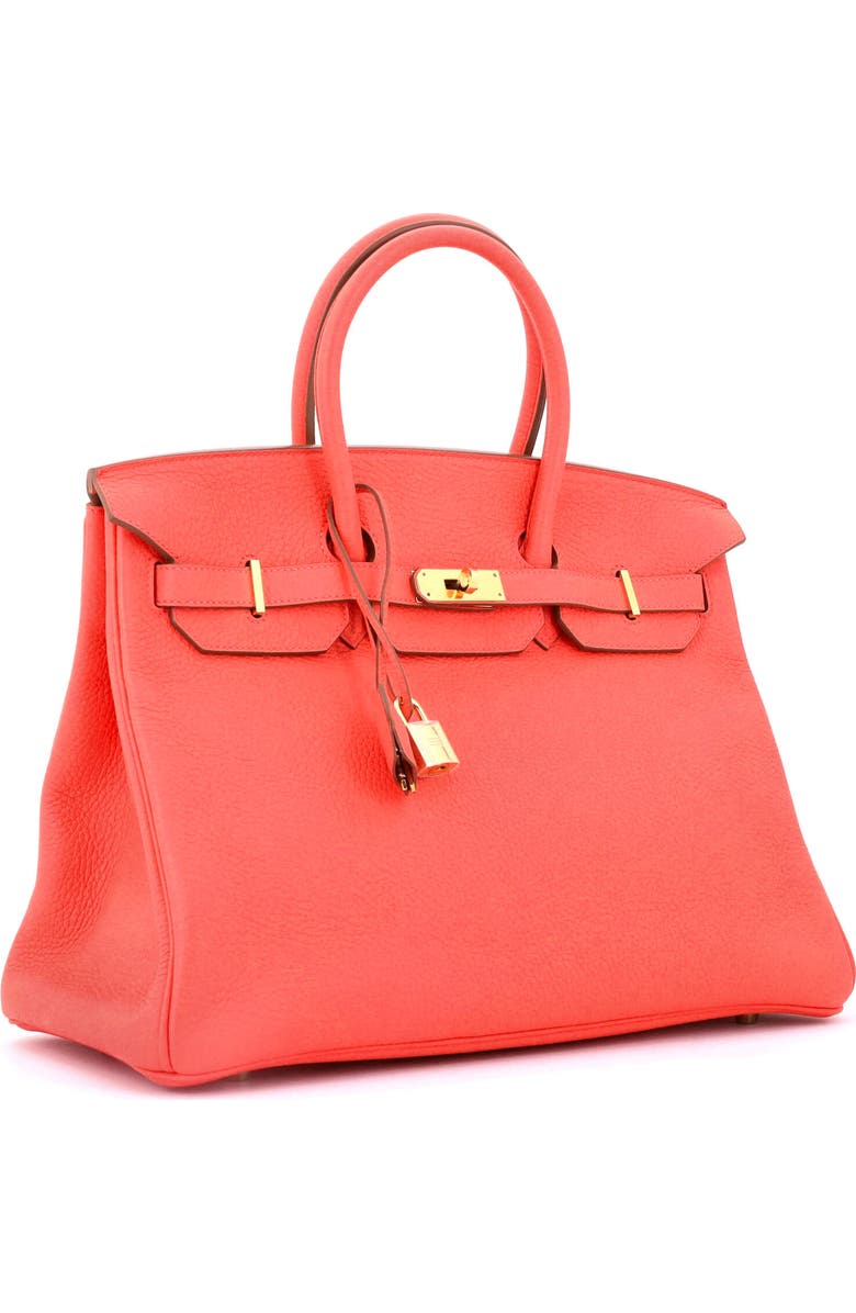 Pre-Owned Hermes Birkin Handbag Pink Clemence with Gold Hardware 35, Alternate, color, Rose Jaipur