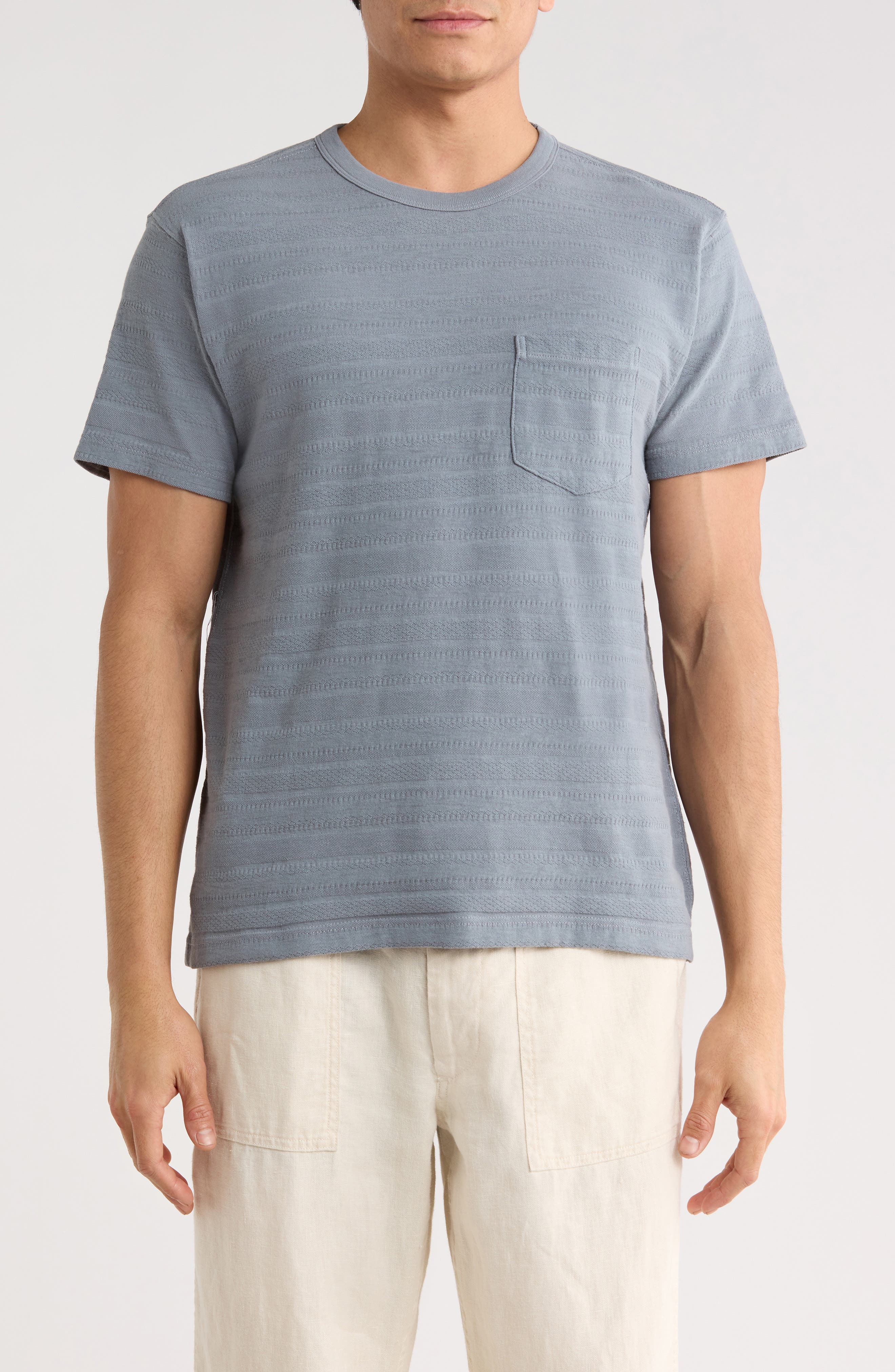 BUCK MASON Vintage Jacquard Classic Crew T-Shirt