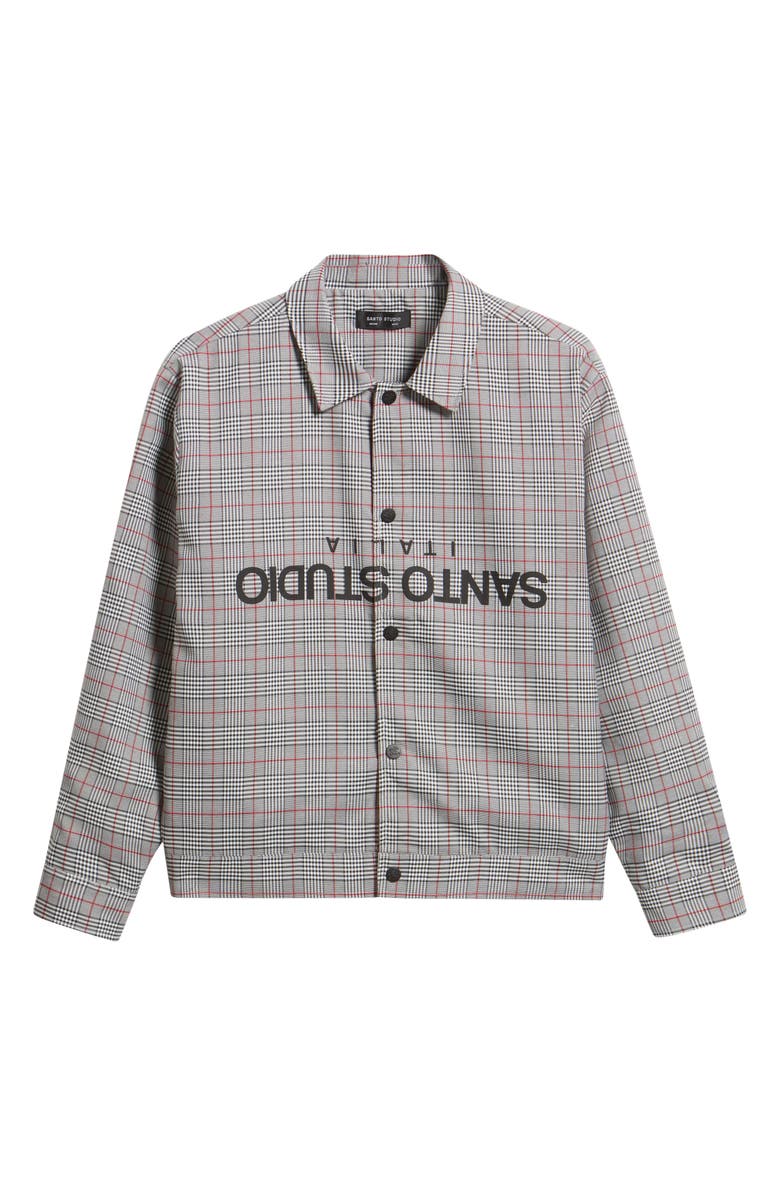 SANTO STUDIO Plaid Shirt Jacket, Alternate, color, Grey