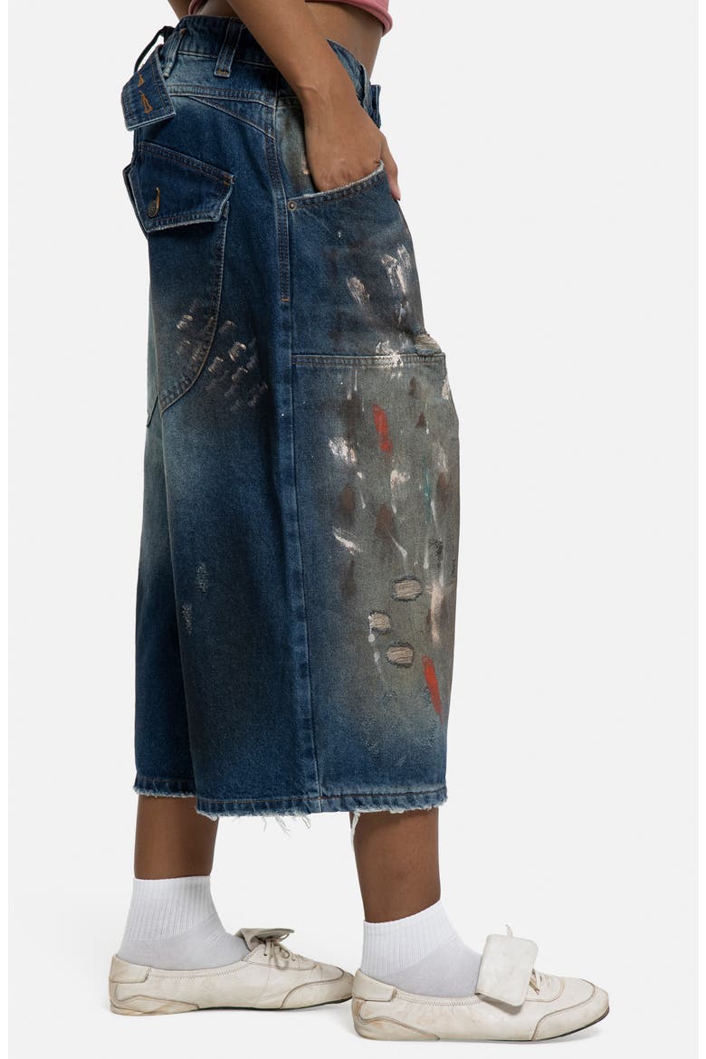 Painted Colossus Crop Wide Leg Jeans, Alternate, color, BLUE