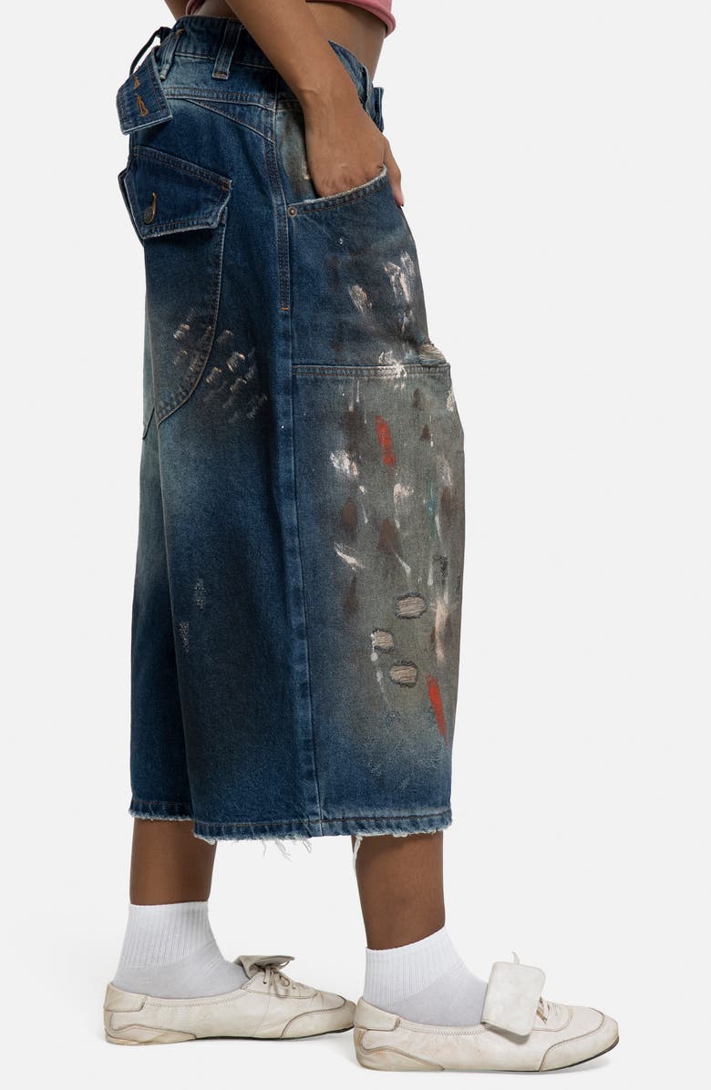 JADED LONDON Painted Colossus Crop Wide Leg Jeans, Alternate, color, Blue