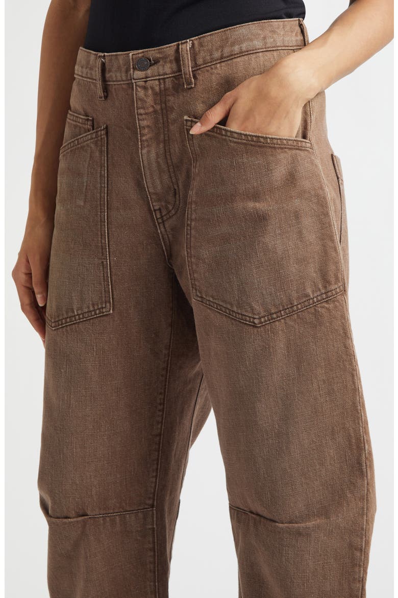 Shon Barrel Leg Jeans, Alternate, color, VINTAGE BROWN WASH