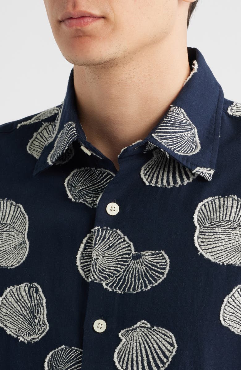 NN07 Freddy 5715 Short Sleeve Button-Up Shirt, Alternate, color, Navy Blue