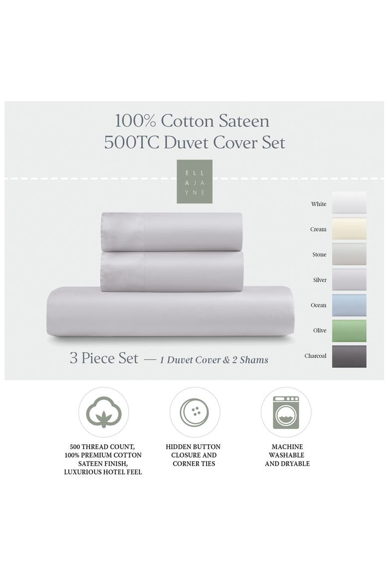 500 Thread Count Cotton Duvet Cover & Sham Set, Alternate, color, LILAC