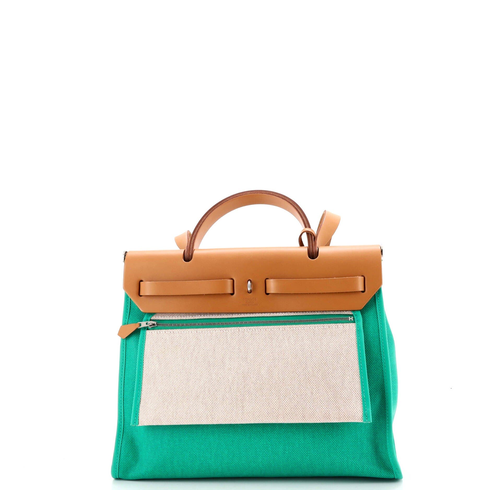 Herbag Zip Berline Vache Canvas and Leather 31, Alternate, color, Green